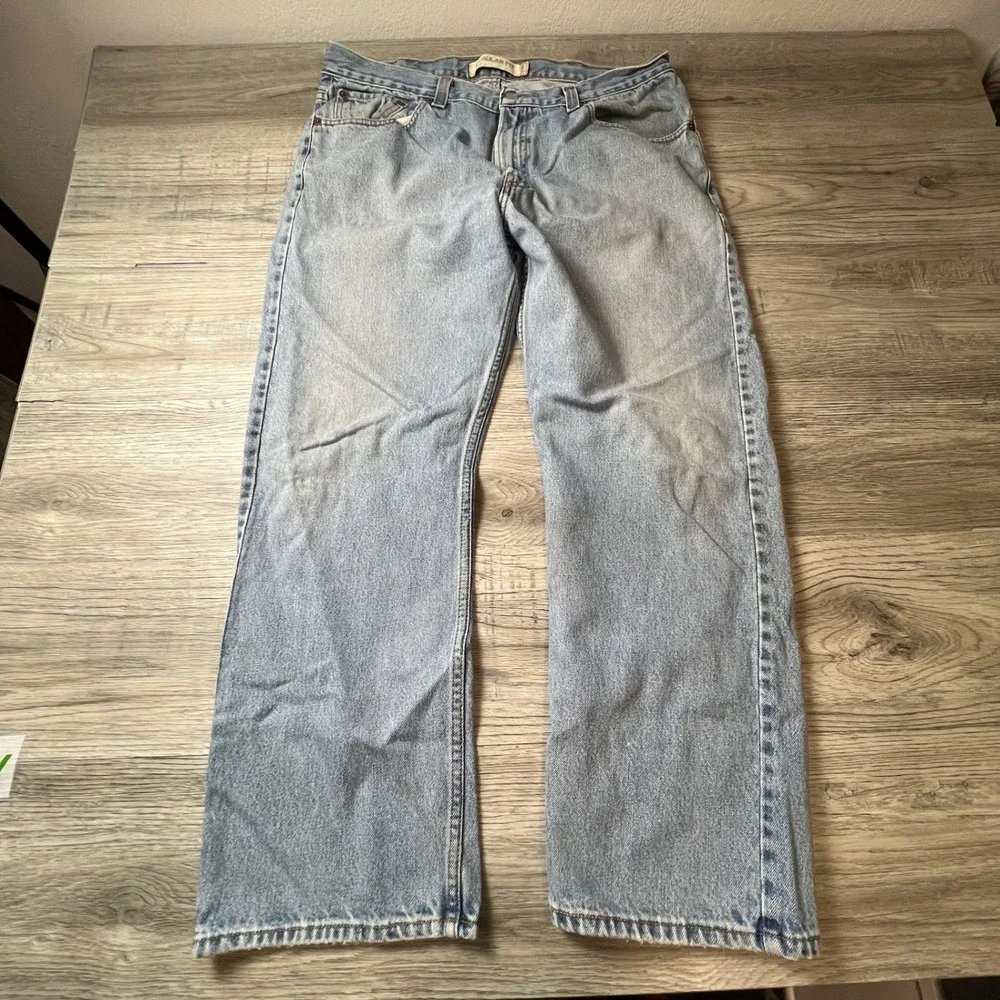 Levi's 505 Regular Fit Jeans‎ Mens 38x29 Light Wash Blue Straight Leg Denim